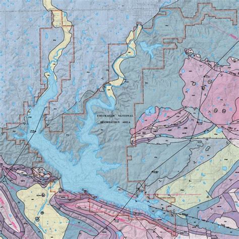 Area map of Chickasaw National Recreation Area (4,002 ha) located in... | Download Scientific ...