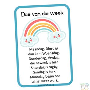 LittleOne Store-Versie , Liedjie - Dae van die week | Van, Teaching, Die