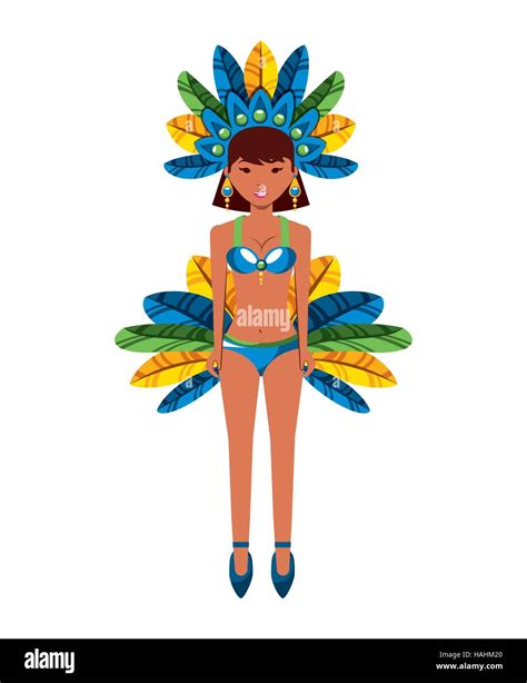 cartoon brazilian woman dancer icon over white background. brazil ...