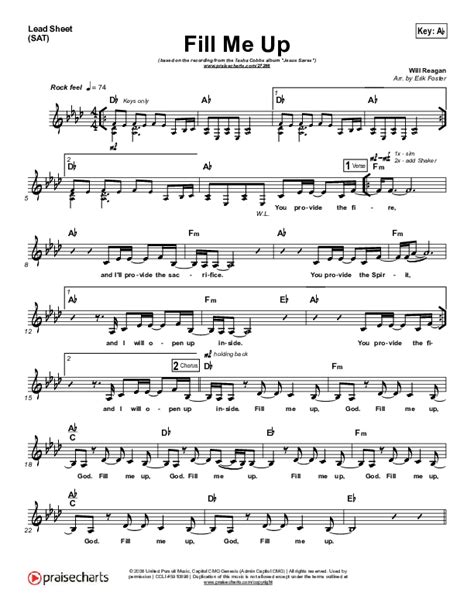 Fill Me Up Sheet Music PDF (Tasha Cobbs Leonard / United Pursuit) - PraiseCharts