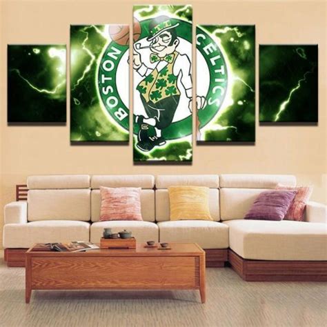 Boston Celtics NBA Basketball – 5 Panel Canvas Art Wall Decor – Canvas ...