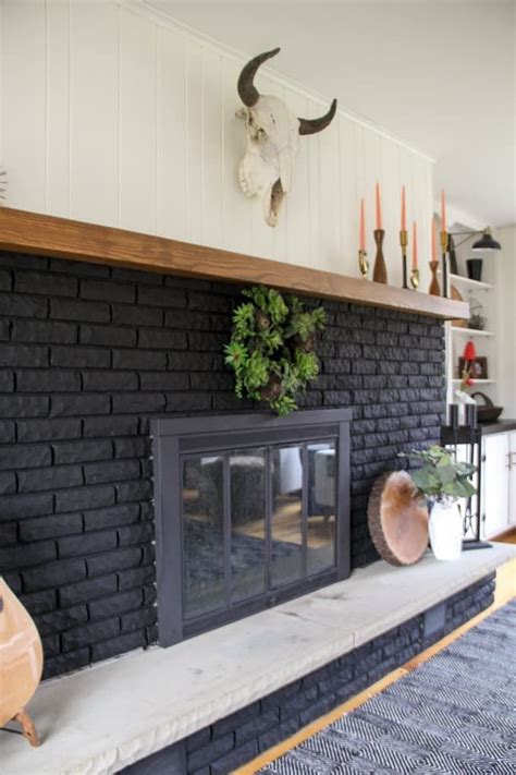 Black Painted Rock Fireplace – Warehouse of Ideas