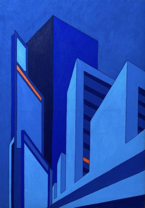 Blue building Painting by Essa Aboelsaoud | Saatchi Art in 2024 ...