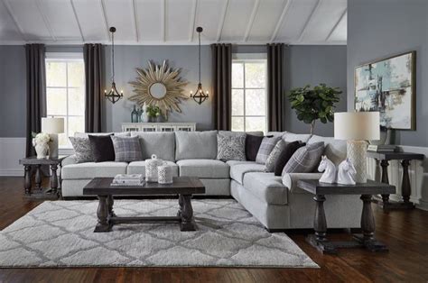 Griffin Gray 3 Piece Sectional | RC Willey | Grey couch living room ...