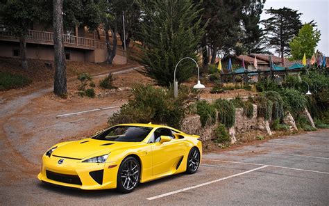 Yellow Lexus LFA Parked