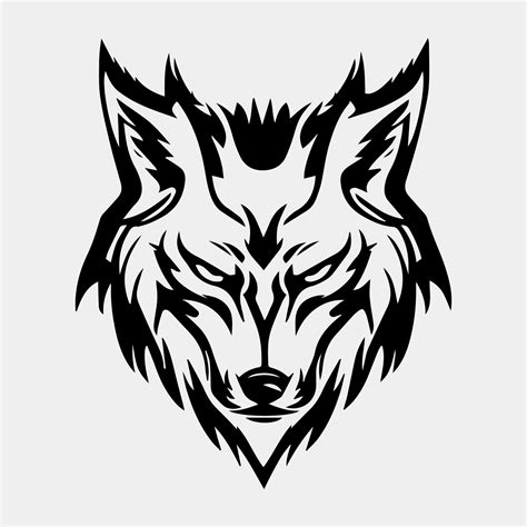 Wolf head silhouette - cut out vector character mascot 21788365 Vector Art at Vecteezy