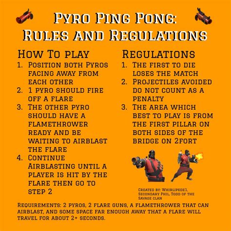 Pyro Ping Pong: Rules and regulations : r/tf2