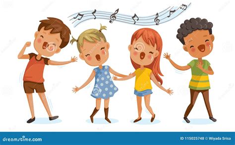 Children singing stock vector. Illustration of band - 115025748