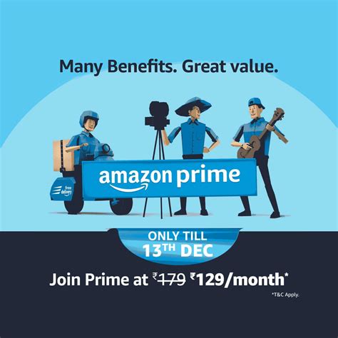 Amazon Prime Membership is available for 129/month instead of 179/month but only till 13th ...