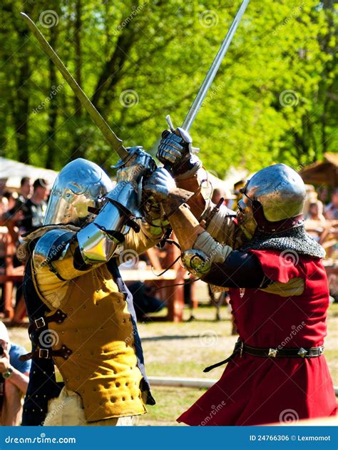 Medieval knights in battle stock photo. Image of battle - 24766306