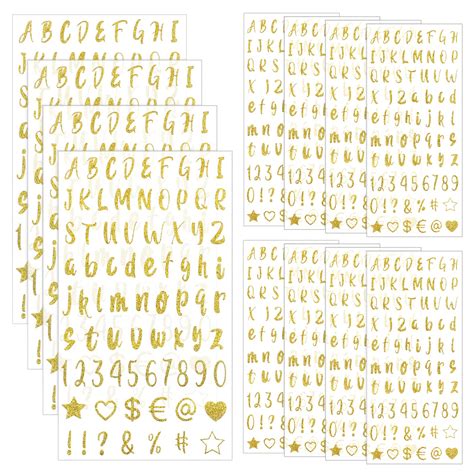 Buy Aodaer 900 Pieces 12 Sheets Self-Adhesive Vinyl Letters Numbers Kit ...