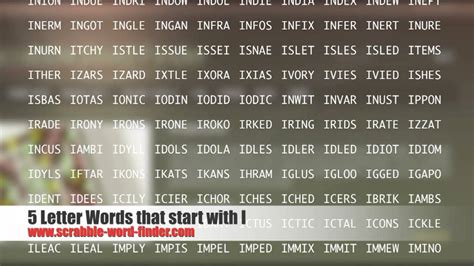 5 letter words that start with I - YouTube