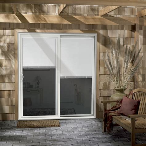 JELD-WEN 60-in x 80-in Blinds Between The Glass White Vinyl Left-Hand ...