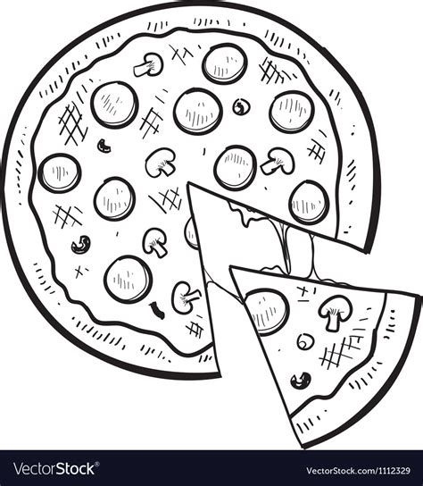 Doodle pizza Royalty Free Vector Image - VectorStock