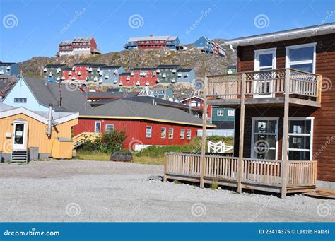 Colorful Houses, Buildings in Qaqortoq, Greenland Stock Image - Image ...