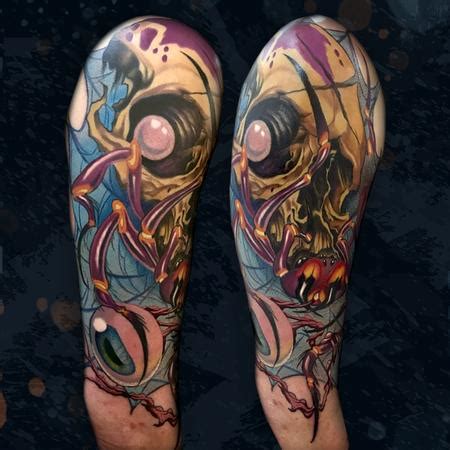 Skull & Spider Sleeve by Nick Mitchell: TattooNOW