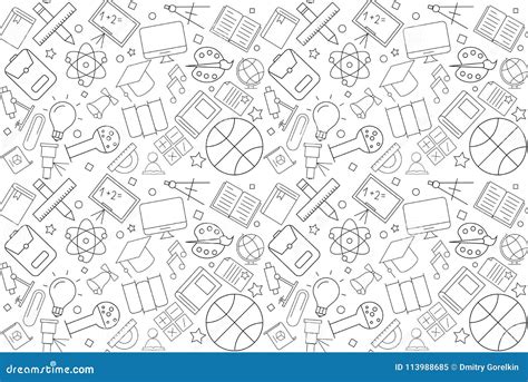 Vector Education Pattern. Educattion Seamless Background Stock Vector - Illustration of clip ...