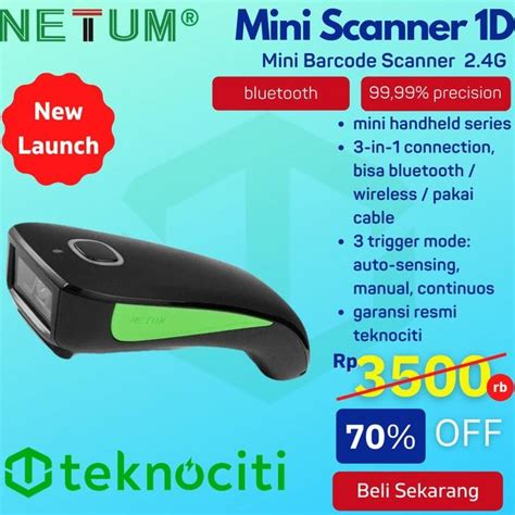 Jual Netum Mini Wireless Bluetooth Barcode Scanner Handheld 1D #Original | Shopee Indonesia