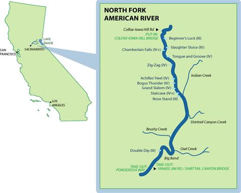 North Fork American Mile-By-Mile Map