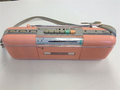 Vintage 80s Sharp QT-50 Pastel Pink Boombox Radio Cassette Player, w/ Original Strap. $75.00 ...