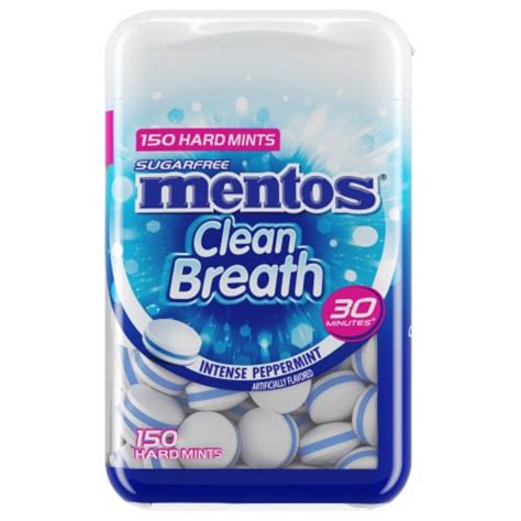 Mentos Clean Breath Peppermint Flavored Hard Mints, 150 ct / 3.7 oz ...