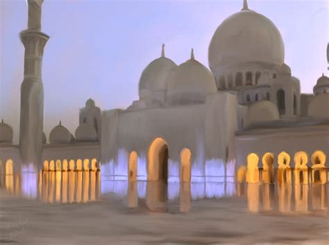 Sheikh Zayed Mosque UAE painting print | Etsy