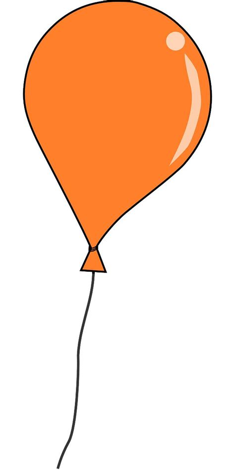 Free Balloon Clip Art: Orange Balloon with String