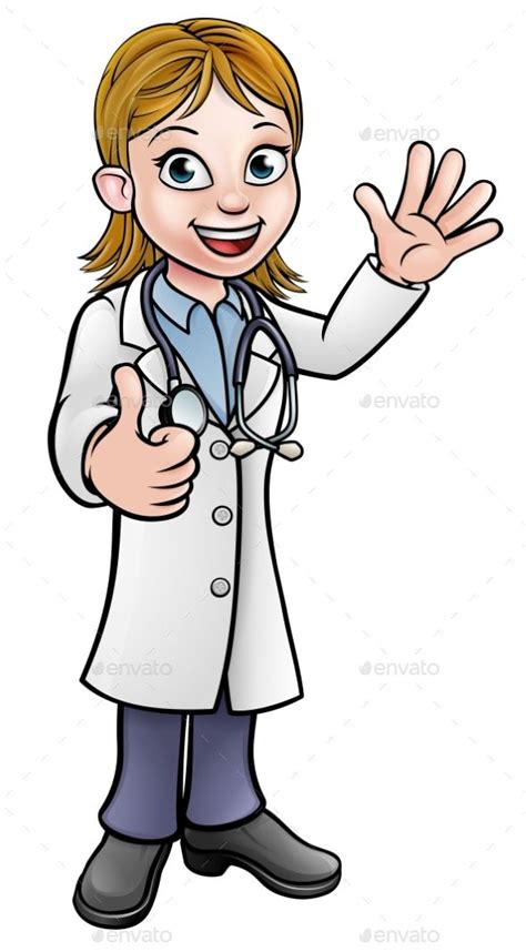 Cartoon Female Doctor Giving Thumbs Up | Doctor drawing, Cartoon ...