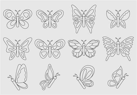 Butterfly Outline Vector Art, Icons, and Graphics for Free Download