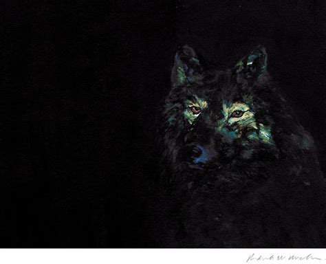 Night Wolf Painting by Roderick MacIver | Saatchi Art