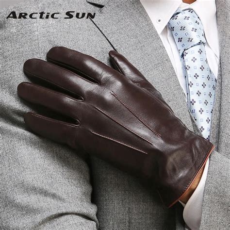 Top Quality Genuine Leather Gloves For Men Thermal Winter Touch Screen Sheepskin Glove Fashion ...