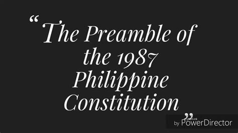 The Preamble of the 1987 Philippine Constitution - YouTube