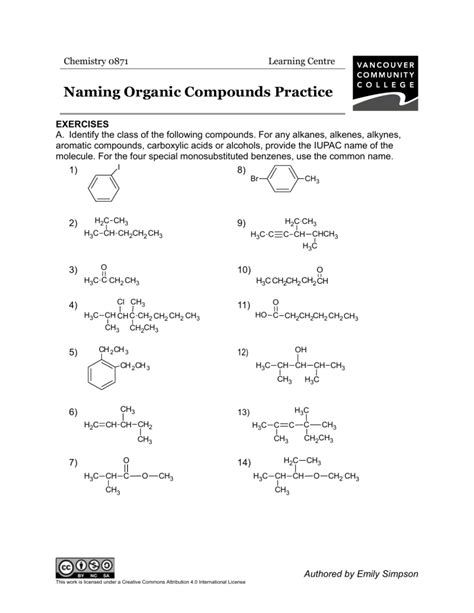 Organic Chemistry Nomenclature Questions