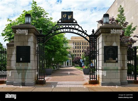 Professors Gate on the George Washington University Campus, Washington D.C Stock Photo - Alamy