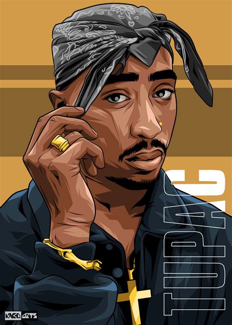 Tupac Shakur – Poster | Canvas Wall Art Print | 3d karakterler, Havalı logo, Baskı