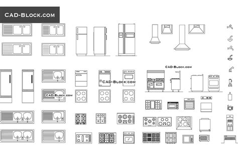 Kitchen equipment CAD blocks, drawings free download