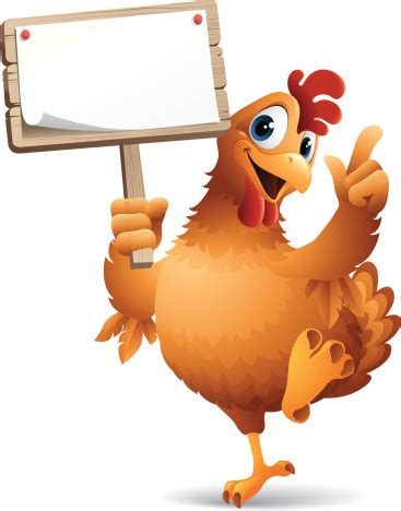 Cartoon Graphics Of Chicken Holding Sign Stock Illustration - Download ...