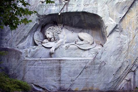 The Lion Monument, or the Lion of Lucerne, is a sculpture in Lucerne ...