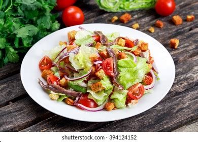 Fresh Healthy Classic Caesar Salad Anchovies Stock Photo 394124152 ...