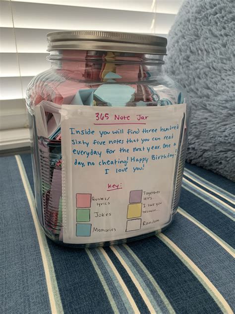 365 note jar | Diy best friend gifts, Friend birthday gifts, Birthday gifts for best friend