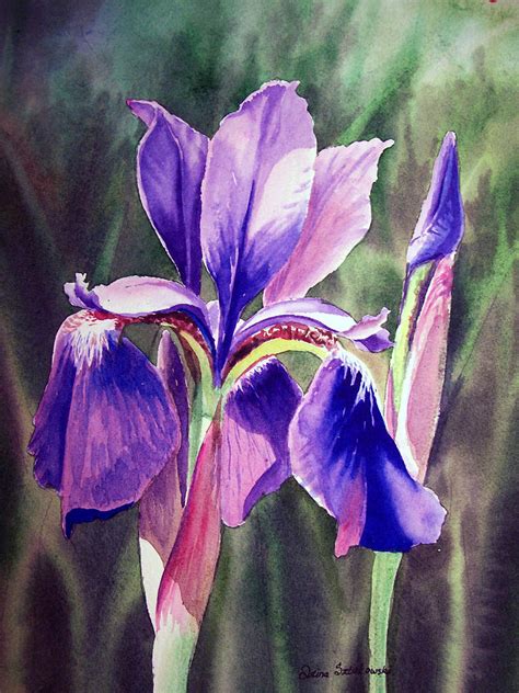 Purple Iris Painting by Irina Sztukowski