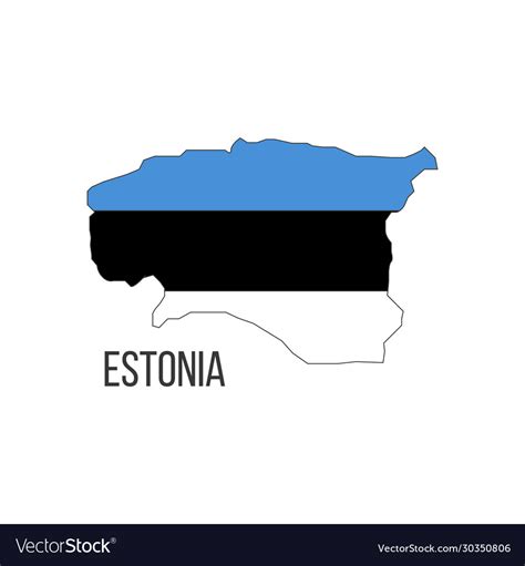 Estonia flag map the country Royalty Free Vector Image