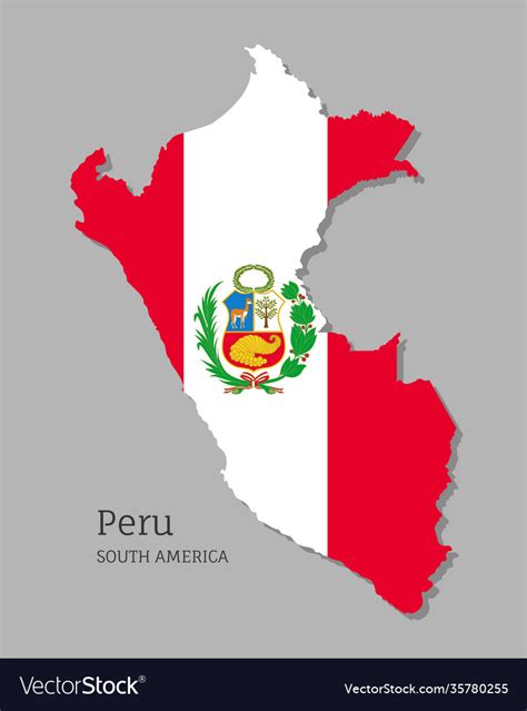 Map peru with national flag Royalty Free Vector Image