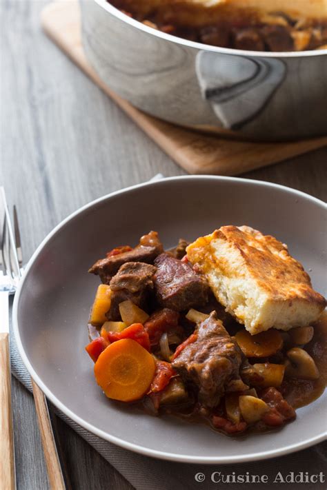 Irish Beef Stew with Cheese Biscuits - Cuisine Addict