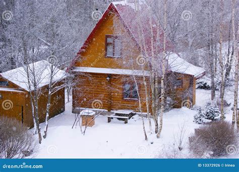 Cottage in winter stock photo. Image of home, wintertime - 13372926