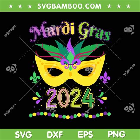 Mardi Gras 2024 Costume With Mask SVG