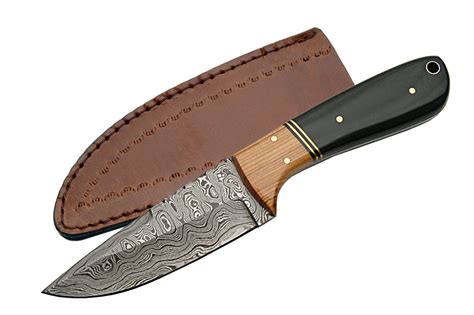 8" Damascus Steel Fixed Blade Hunting Knife - Frontier Blades