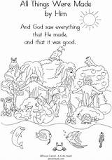 God Created Everything Coloring Page sketch template