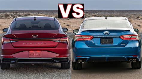 Toyota Camry vs Hyundai Elantra (2021 - 2020). Efficient Luxury Compact Cars. (Walkaround Review ...