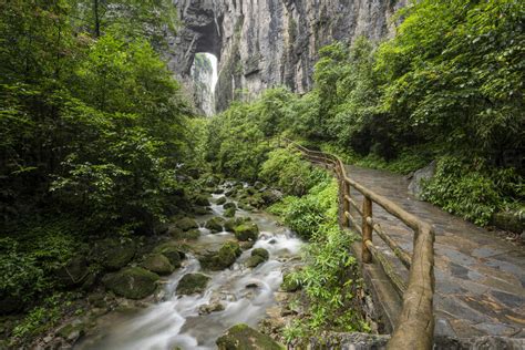 China, Sichuan Province, Wulong Karst National Geology Park stock photo